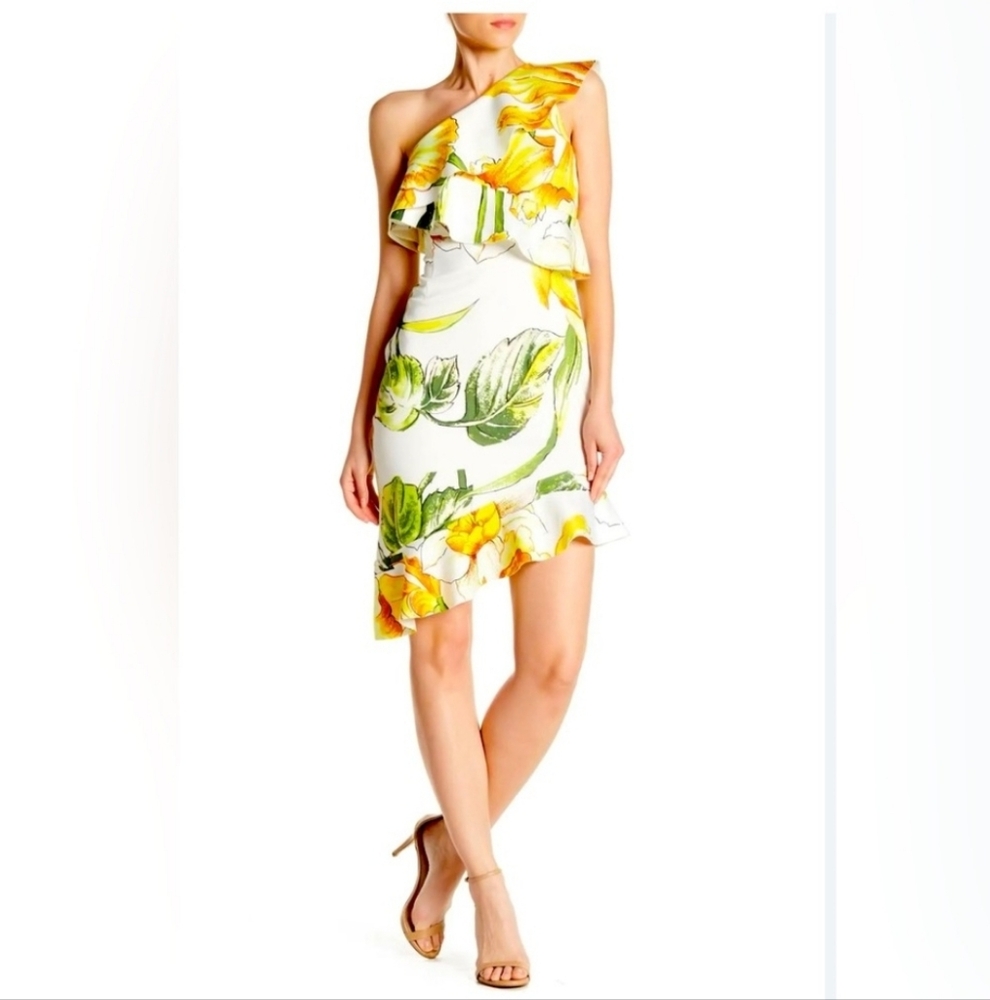 Alexia Admor Asymetrical One Shoulder Floral Dress